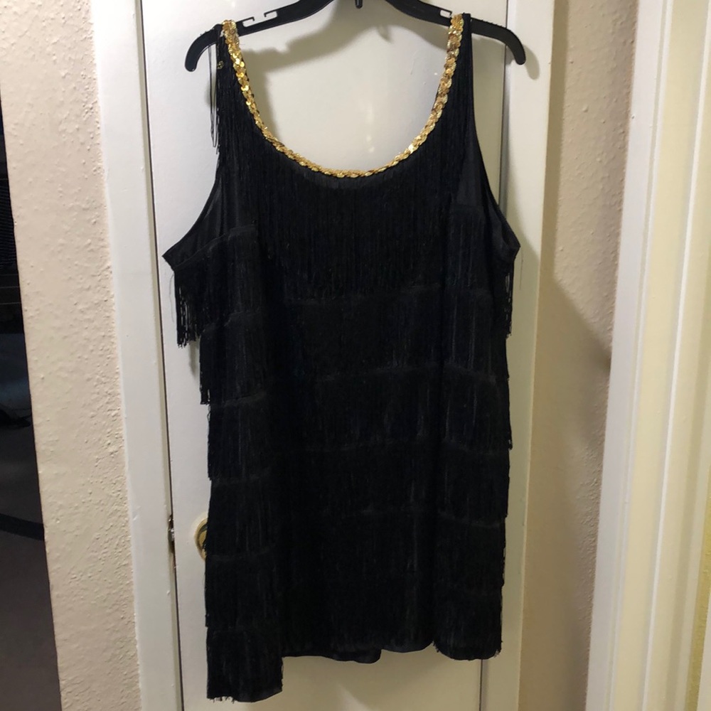 Black flapper dress - XL